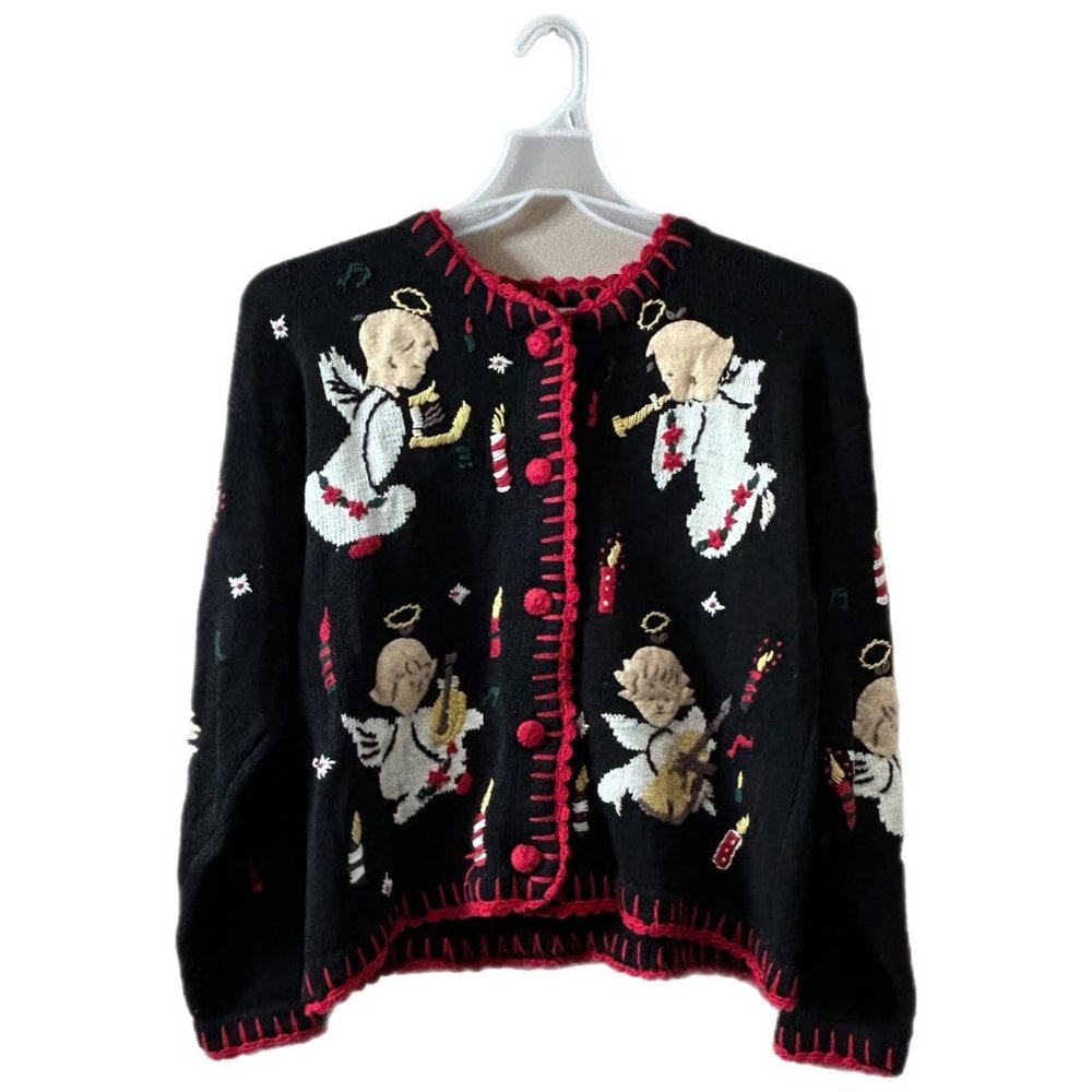 SKYR Angel Applique Sweater Women’s Size Large Vintage